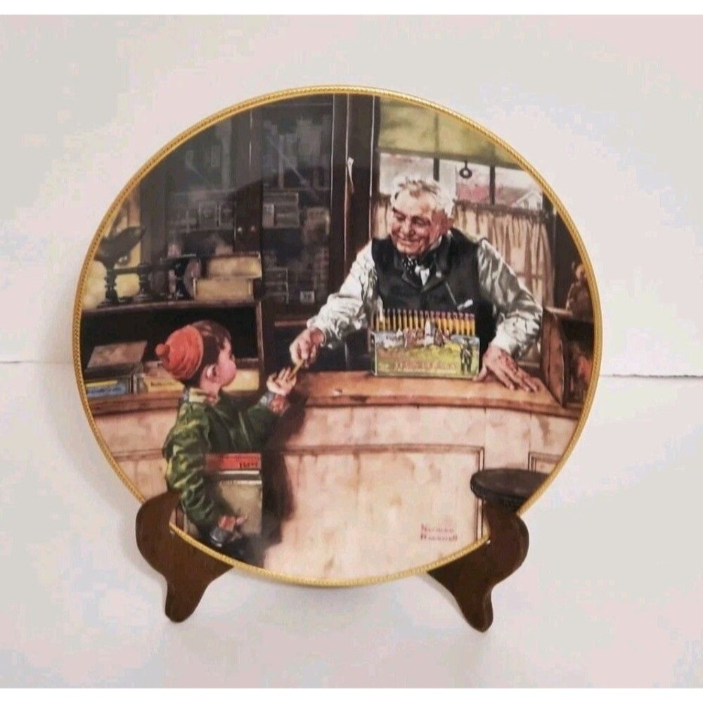 Norman Rockwell Back To School Collector Plate Limited Edition Porcelain Vtg